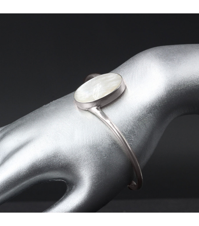 Orbital Pearl Glow Bracelet – Genuine Mother of Pearl Shell (Iridescent White Nacre) in 925 Sterling Silver – Boho Lunar Cuff Statement Jewelry Orbital Pearl Glow Bracelet – Genuine Mother of Pearl Shell (Iridescent White Nacre) in 925 Sterling Silver – Boho Lunar Cuff Statement Jewelry