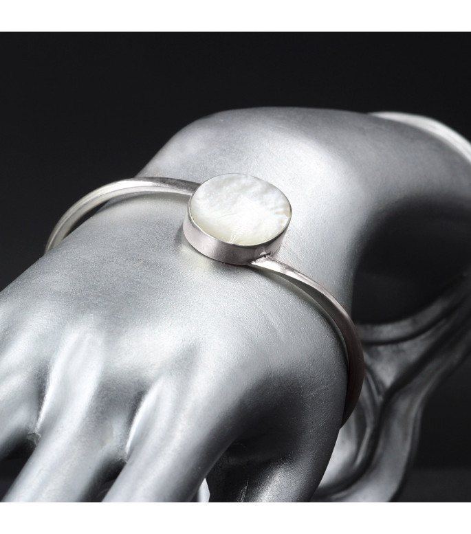 Orbital Pearl Glow Bracelet – Genuine Mother of Pearl Shell (Iridescent White Nacre) in 925 Sterling Silver – Boho Lunar Cuff Statement Jewelry Orbital Pearl Glow Bracelet – Genuine Mother of Pearl Shell (Iridescent White Nacre) in 925 Sterling Silver – Boho Lunar Cuff Statement Jewelry