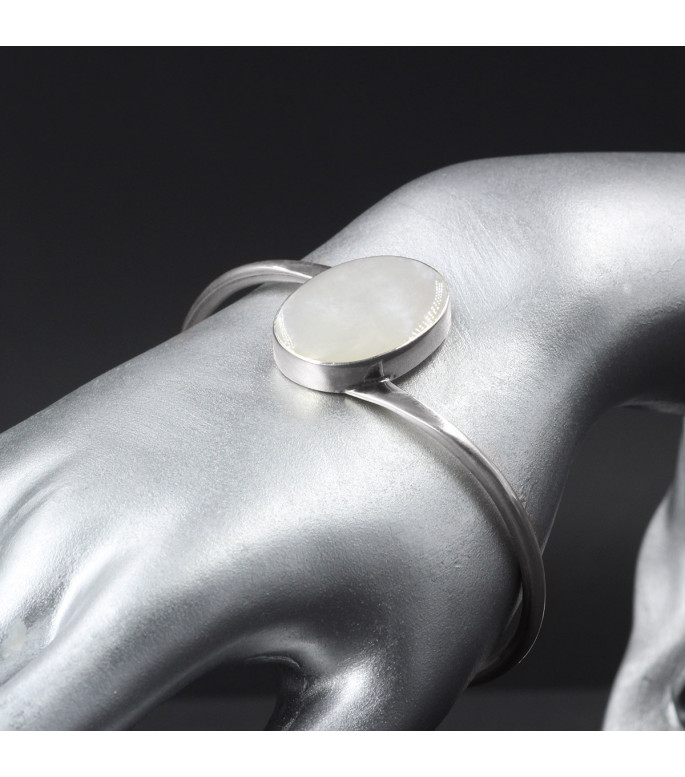 Orbital Pearl Glow Bracelet – Genuine Mother of Pearl Shell (Iridescent White Nacre) in 925 Sterling Silver – Boho Lunar Cuff Statement Jewelry Orbital Pearl Glow Bracelet – Genuine Mother of Pearl Shell (Iridescent White Nacre) in 925 Sterling Silver – Boho Lunar Cuff Statement Jewelry