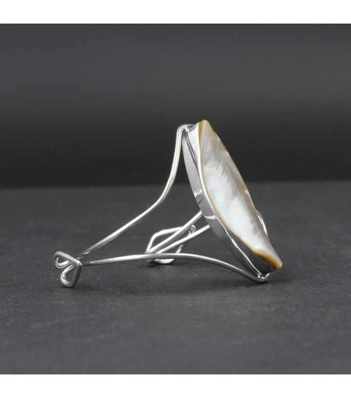 Orbital Pearl Glow Bracelet – Genuine Mother of Pearl Shell (Iridescent White Nacre) in 925 Sterling Silver – Boho Lunar Cuff Statement Jewelry Orbital Pearl Glow Bracelet – Genuine Mother of Pearl Shell (Iridescent White Nacre) in 925 Sterling Silver – Boho Lunar Cuff Statement Jewelry