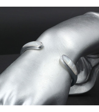 Orbital Pearl Glow Cuff Bracelet – Genuine Mother of Pearl Shell