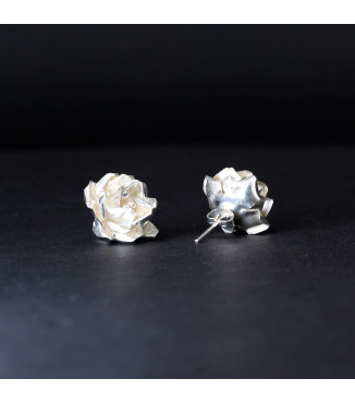 Rose Bloom Silver Earrings