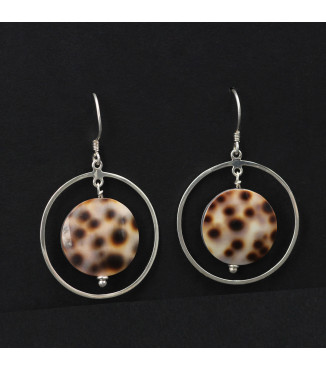 Orbital Tiger Tide Earrings – Genuine Tiger Cowrie Shell