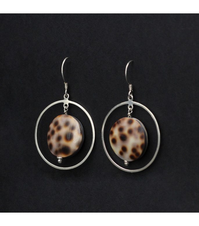 Orbital Tiger Tide Earrings – Genuine Tiger Cowrie Shell