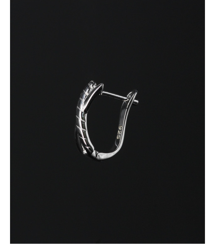 Braided Twisted Hoop Sterling Silver Earrings 925