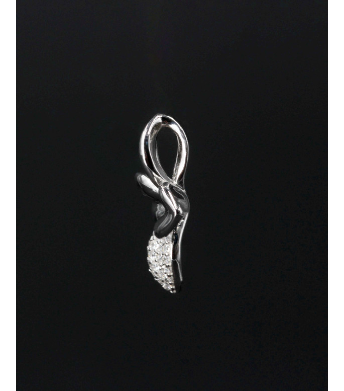 Elegant Orchid Flower Pavé CZ Sterling Silver Pendant 925 Elegant Orchid Flower Pavé CZ Sterling Silver Pendant 925