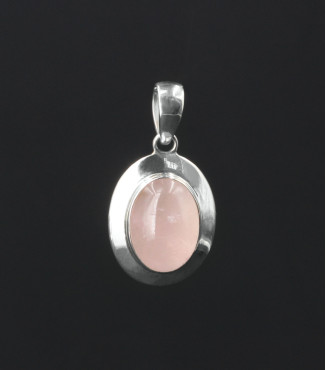 Rose Bloom Silver Pendant with Rose Quartz