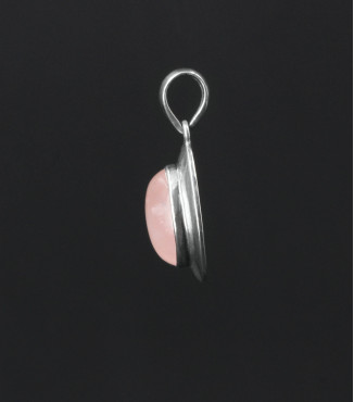 Rose Bloom Silver Pendant with Rose Quartz