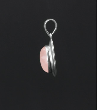 Rose Bloom Silver Pendant with Rose Quartz