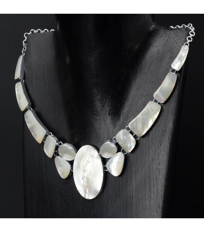Orbital Pearl Glow Necklace – Genuine Mother of Pearl Shell Orbital Pearl Glow Necklace – Genuine Mother of Pearl Shell