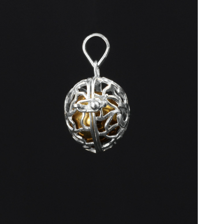 Sacred Ohm Heart Harmony Ball Locket Sterling Silver Pendant Sacred Ohm Heart Harmony Ball Locket Sterling Silver Pendant