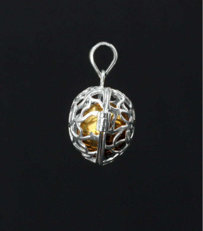 Sacred Ohm Heart Harmony Ball Locket Sterling Silver Pendant Sacred Ohm Heart Harmony Ball Locket Sterling Silver Pendant