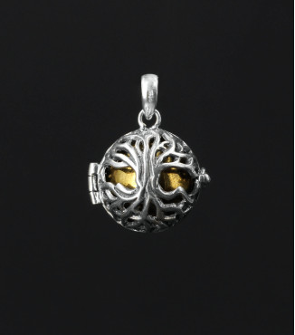 Tree of Life Opening Harmony Ball Locket Sterling Silver Pendant