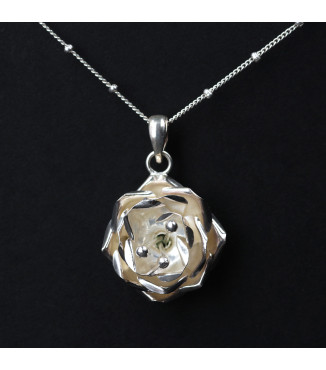 Rose Bloom Silver Pendant