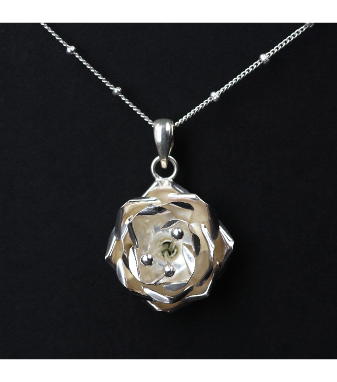 Rose Bloom Silver Pendant