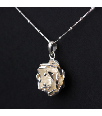 Rose Bloom Silver Pendant