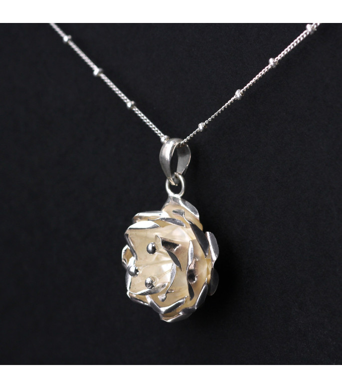 Rose Bloom Silver Pendant