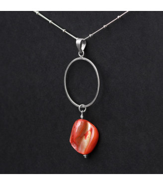 Orbital Coral Blaze Pendant – Genuine Lutraria australis Shell