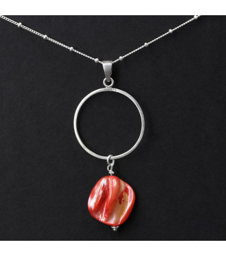 Orbital Coral Blaze Pendant – Genuine Lutraria australis Shell