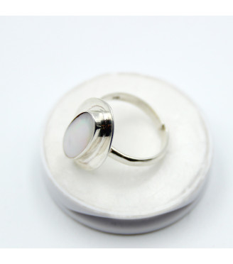 Modern Ring | Sterling Silver 925 with Luminous Mother of Pearl