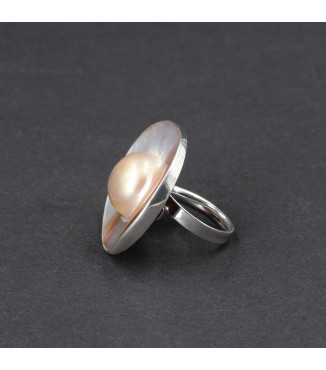 Orbital Pearl Glow Ring – Genuine Mother of Pearl Shell
