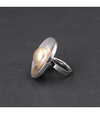 Orbital Pearl Glow Ring – Genuine Mother of Pearl Shell