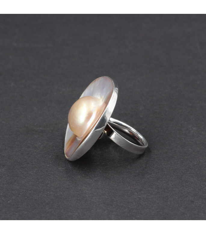 Orbital Pearl Glow Ring – Genuine Mother of Pearl Shell