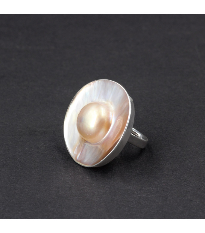 Orbital Pearl Glow Ring – Genuine Mother of Pearl Shell