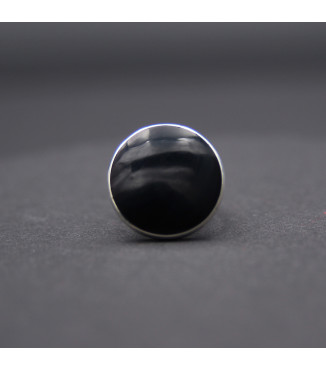 Timeless Statement Ring | Sterling Silver 925 with Deep Black Shell Inlay