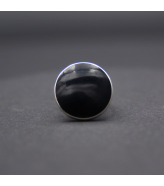 Timeless Statement Ring | Sterling Silver 925 with Deep Black Shell Inlay