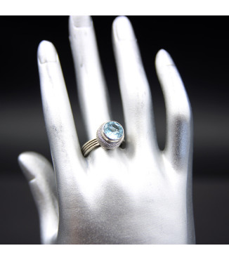 Ring “Azure Clarity” | Sterling Silver 925 with Natural Blue Topaz