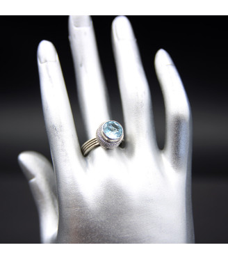 Ring “Azure Clarity” | Sterling Silver 925 with Natural Blue Topaz