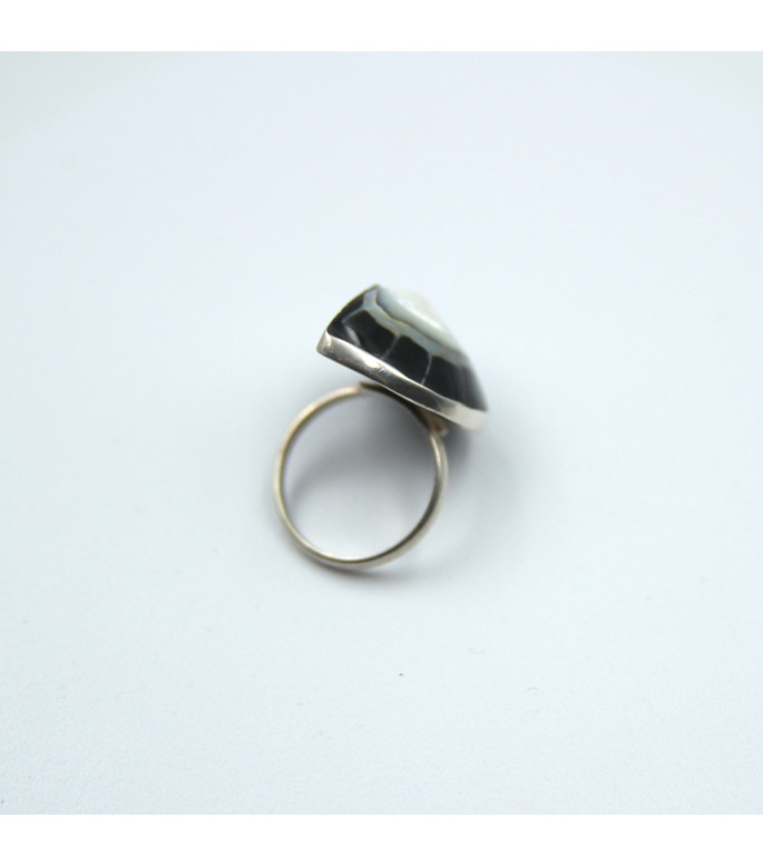 Statement Ring Sterling Silver 925 with Mystic Black Cukli  |  IRG0927CK_B