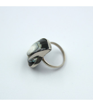 Statement Ring Sterling Silver 925 with Mystic Black Cukli  |  IRG0927CK_B