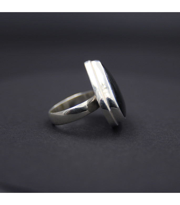 Statement Ring | Sterling Silver 925 with Iridescent Blue Labradorite Statement Ring | Sterling Silver 925 with Iridescent Blue Labradorite