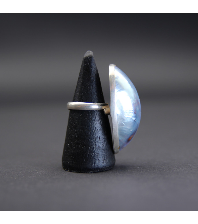 Ring “Desert Pearl” | Sterling Silver 925 with Handcrafted Cukli Shell