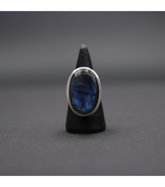 Bold Statement Ring | 925 Sterling Silver with Mystic Labradorite Bold Statement Ring | 925 Sterling Silver with Mystic Labradorite