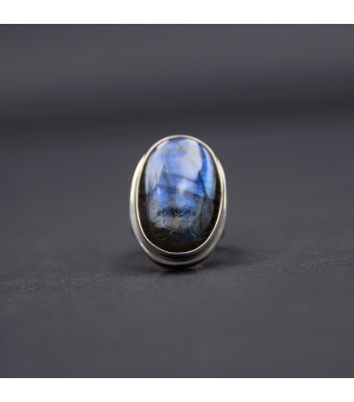 Bold Statement Ring | 925 Sterling Silver with Mystic Labradorite