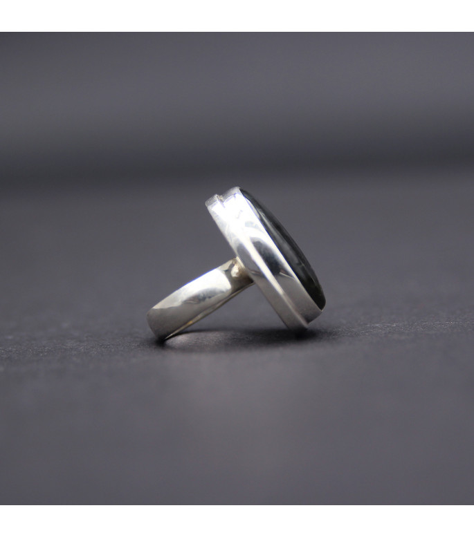 Bold Statement Ring | 925 Sterling Silver with Mystic Labradorite Bold Statement Ring | 925 Sterling Silver with Mystic Labradorite