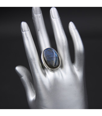 Bold Statement Ring | 925 Sterling Silver with Mystic Labradorite