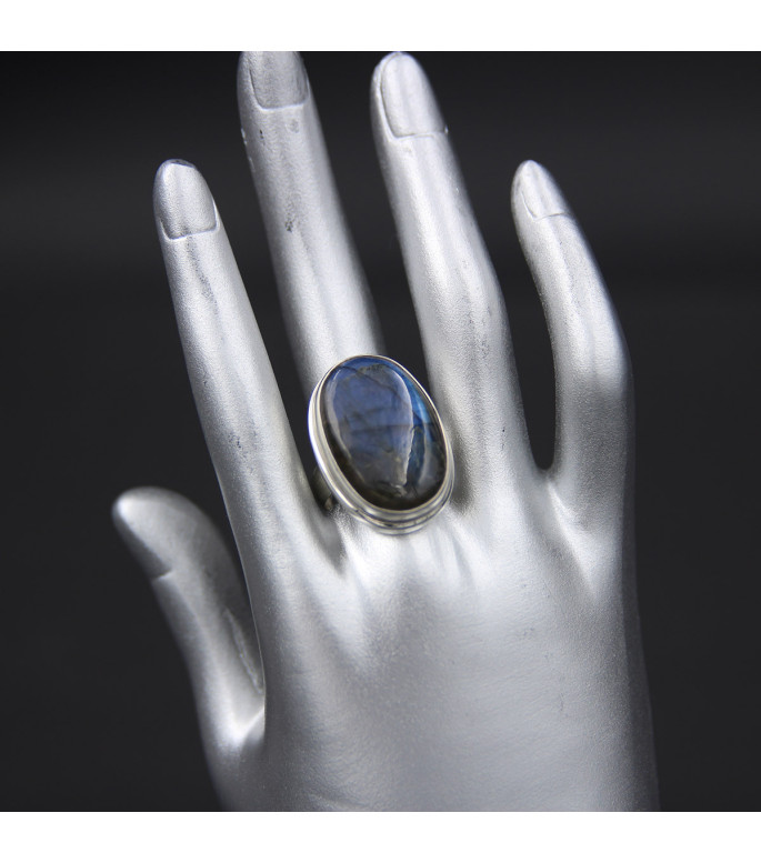 Bold Statement Ring | 925 Sterling Silver with Mystic Labradorite Bold Statement Ring | 925 Sterling Silver with Mystic Labradorite