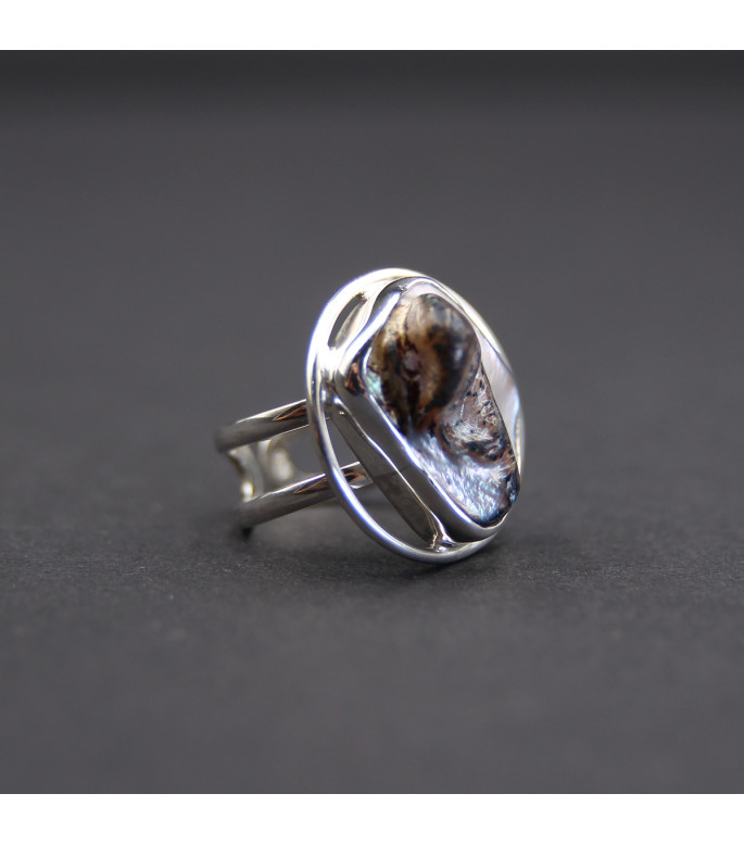 Ring “Sea Silk” | Sterling Silver 925 with Lutraria Australis Shell