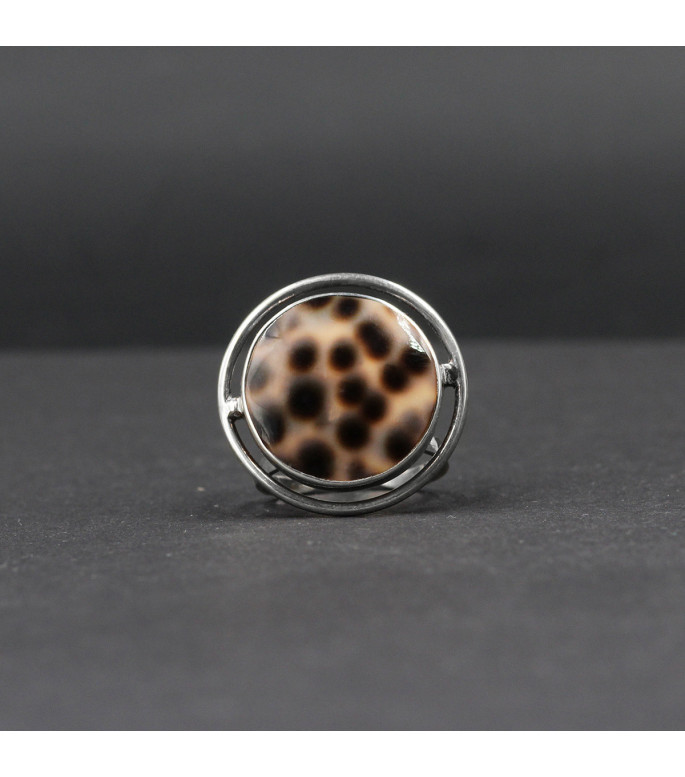 Orbital Tiger Tide Ring – Genuine Tiger Cowrie Shell
