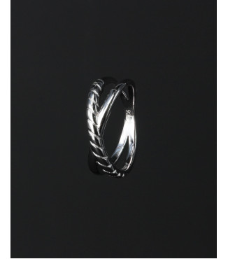 Double Twist Braided Sterling Silver Ring 925