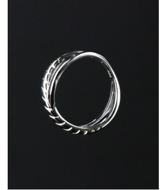 Double Twist Braided Sterling Silver Ring 925