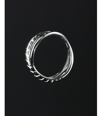 Double Twist Braided Sterling Silver Ring 925