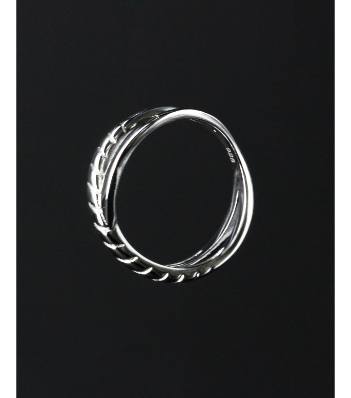 Double Twist Braided Sterling Silver Ring 925 Double Twist Braided Sterling Silver Ring 925