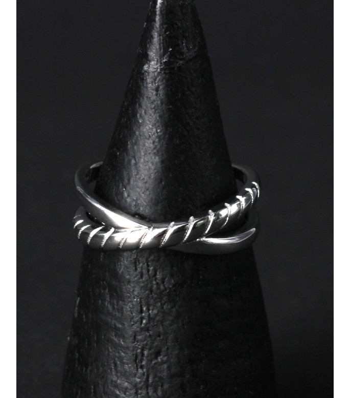 Double Twist Braided Sterling Silver Ring 925 Double Twist Braided Sterling Silver Ring 925