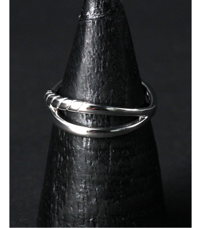 Double Twist Braided Sterling Silver Ring 925 Double Twist Braided Sterling Silver Ring 925