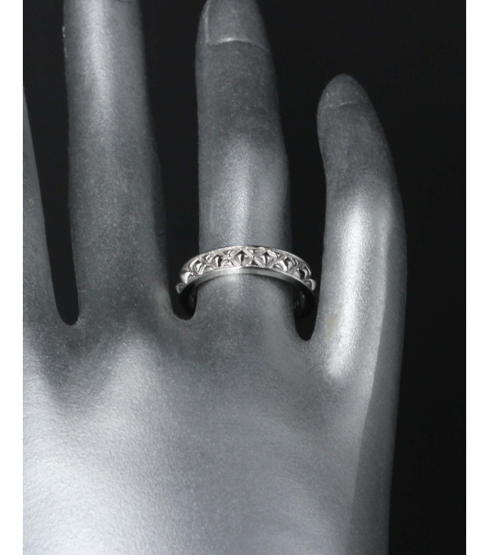 Geometric Criss-Cross Pattern Sterling Silver Ring 925 Geometric Criss-Cross Pattern Sterling Silver Ring 925